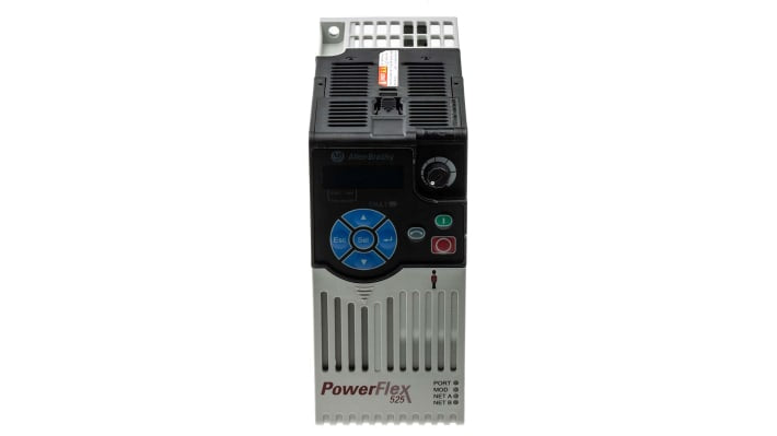 Inverter trifase Allen Bradley PowerFlex 525, 0,4 kW, 400 V c.a., 3 fasi, 500Hz. Controllo motore versatile per applicazioni industriali.