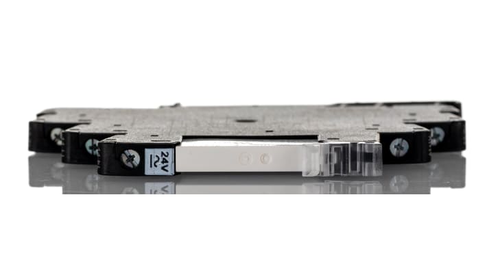 Relè d'interfaccia Weidmüller TRS, SPDT, bobina 24V, montaggio su guida DIN, dimensioni 87.8 x 89.6 x 6.4mm.