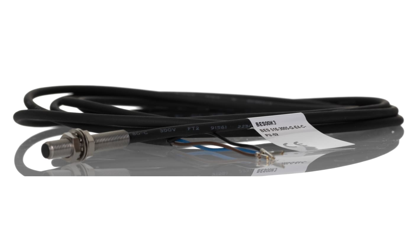 BALLUFF BES 516-3005-G-E4-C-PU-02, sensore di prossimità induttivo cilindrico PNP, M5, rilevamento 1,5 mm, IP67.