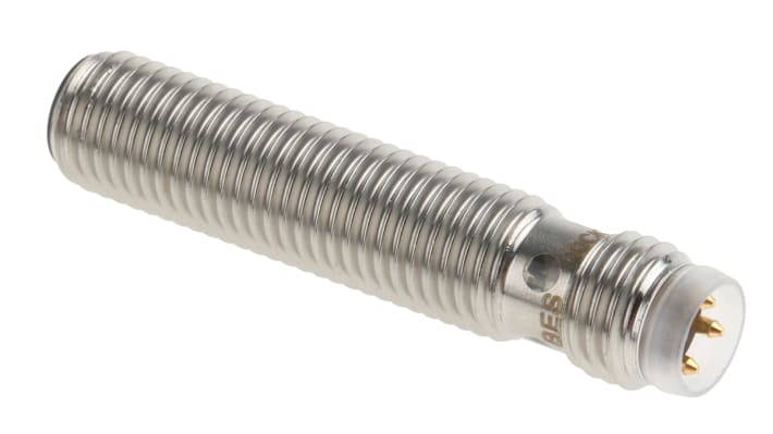 Sensore di prossimità cilindrico PNP BALLUFF BES M08EE-PSC20B-S49G, rilevamento 2 mm, custodia in acciaio inox, IP67.