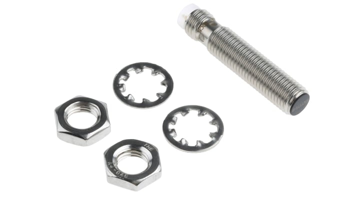 Sensore di prossimità cilindrico PNP BALLUFF BES M08EE-PSC20B-S49G, rilevamento 2 mm, custodia in acciaio inox, IP67.