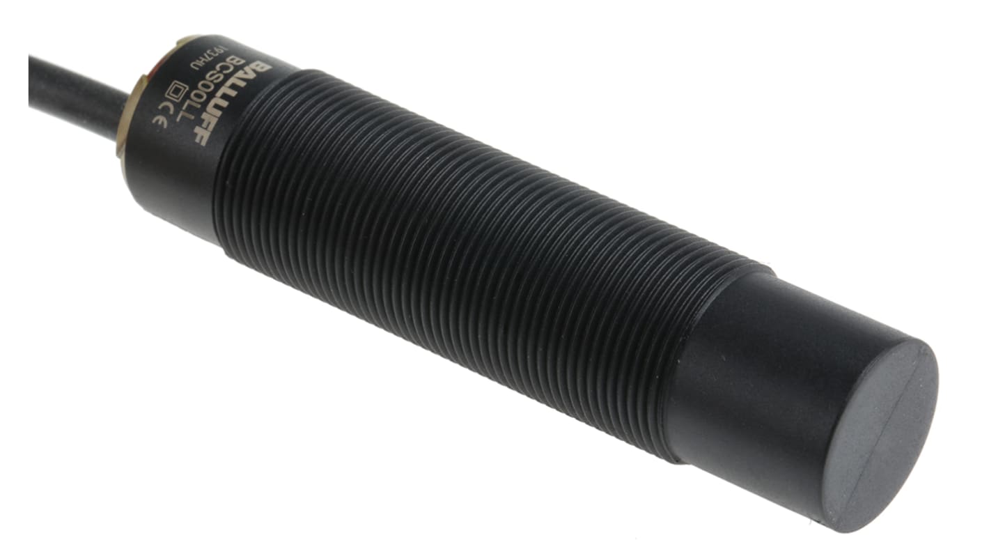 Sensore di prossimità cilindrico BALLUFF BCS M18BBH1-PSC15H-EP02, PNP, rilevamento 15 mm, IP67, alimentazione 10-30 V c.c.