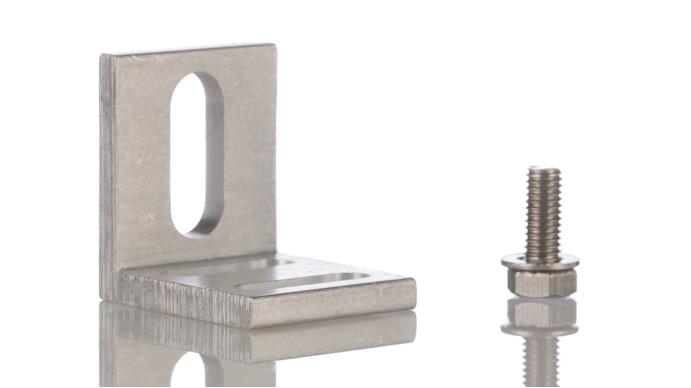 Staffa angolare BALLUFF BES 08-HW-1 per montaggio di sensori M8 e tubolari, progettata per un'installazione stabile e precisa.