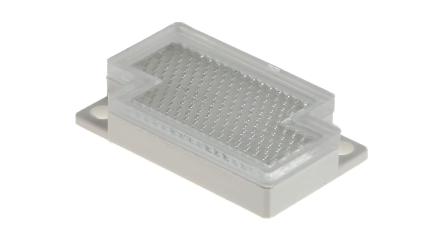 Riflettore BALLUFF BOS R-12 per sensori retroriflettivi laser, forma rettangolare, compatibile con accessori Balluff.