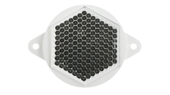 Riflettore BALLUFF BAM0126 per sensore fotoelettrico BOS R-10, cubico, 4 mm, in ABS, per applicazioni in barriera fotoelettrica.