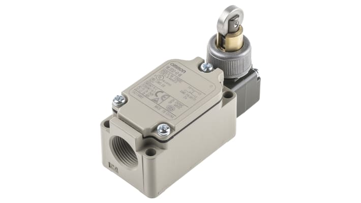 Interruttore di fine corsa Omron WLSD2-G-N, tasto a rotella NO/NC, protezione IP67, dimensioni 40mm x 67.3mm x 96.2mm.