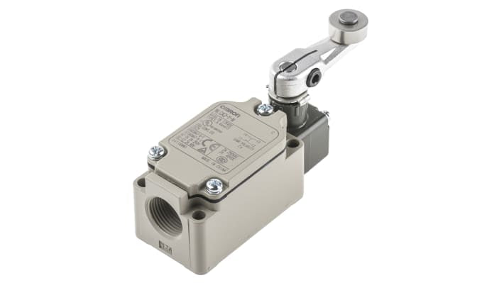 Interruttore di fine corsa a leva a rullo Omron WLCA2-Y-N, configurazione SPST, protezione IP67, dimensioni 40mm x 60mm x 125mm.
