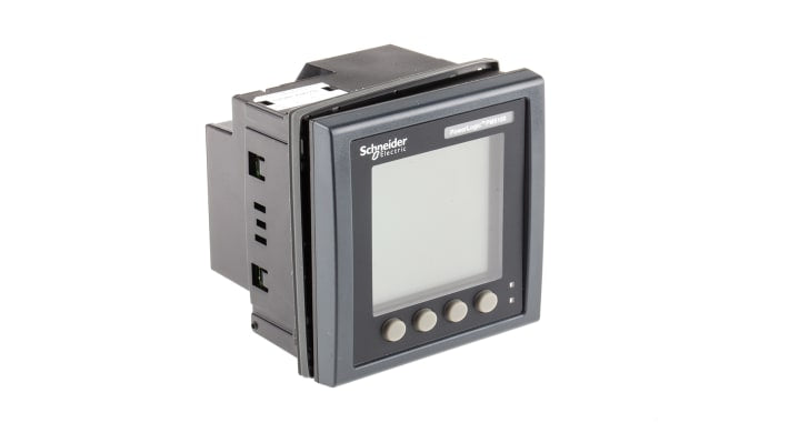 Schneider Electric METSEPM5110, misuratore digitale 3 fasi, display LCD, montaggio senza utensili, precisione potenza ±0.5%.