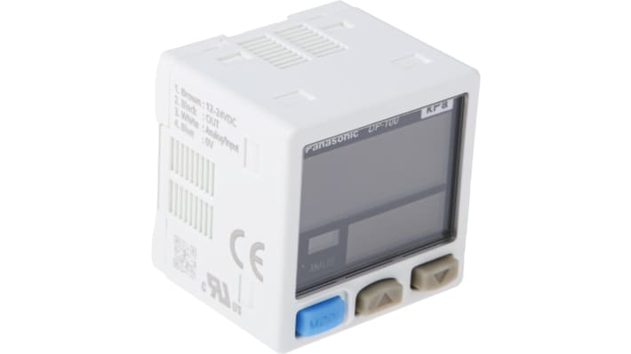 Sensore di pressione relativa Panasonic DP-101A-M-P, max 1 bar, uscita 2X PNP, montaggio a pannello, temperatura -10/+50 °C.