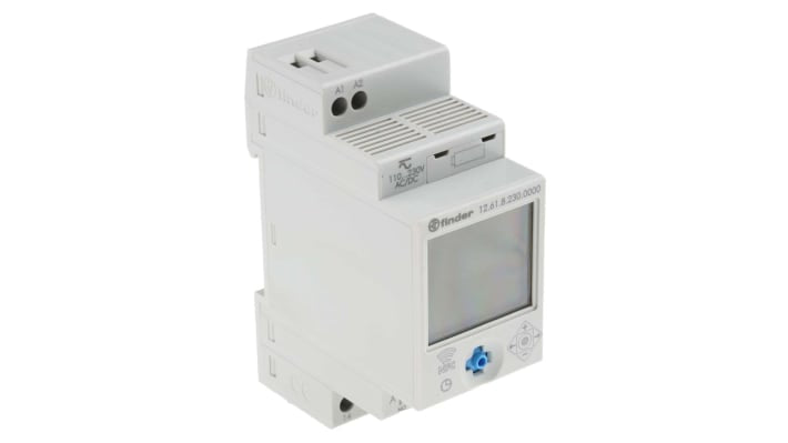 Finder 12.61.8.230.0000 NFC, temporizzatore digitale DIN SPDT, 110-230 V, programmazione tramite NFC, display retroilluminato.