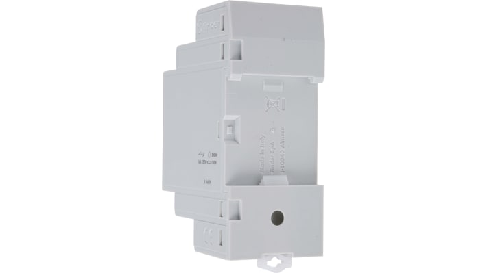 Finder 12.A2.8.230.0000 NFC, temporizzatore digitale DPDT per guida DIN, 110-230 V, programmazione settimanale, NFC.