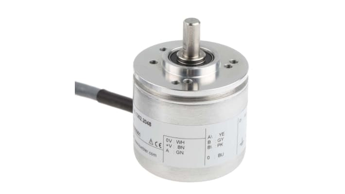 Encoder incrementale Kübler 8.KIS40.1362.2048, 2048 impulsi, uscita RS422, montaggio flangia, diametro albero 6mm.
