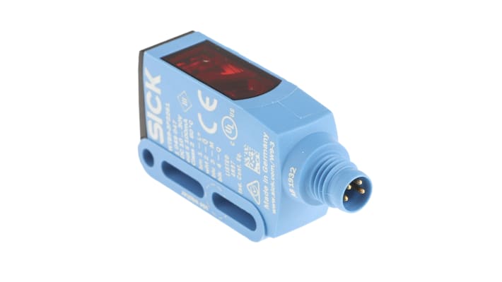 Sensore fotoelettrico Sick WTB9-3P2261, rettangolare, rilevamento 20-350 mm, uscita PNP, grado di protezione IP66/IP67/IP69K.