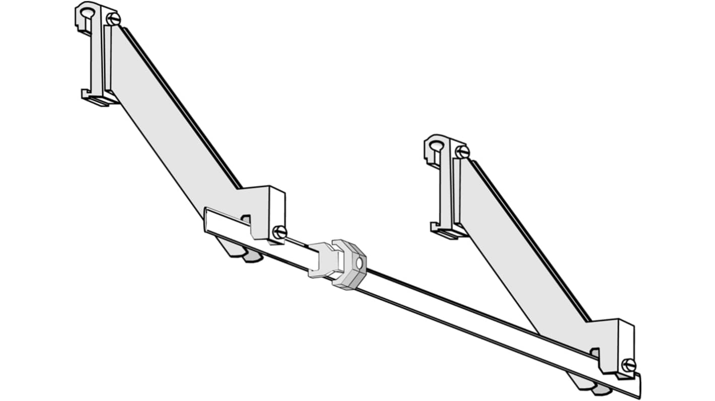 Schneider Electric BMXXSP1200, kit di collegamento per Modicon M340 con barretta metallica e anelli di fissaggio per cavi schermati.