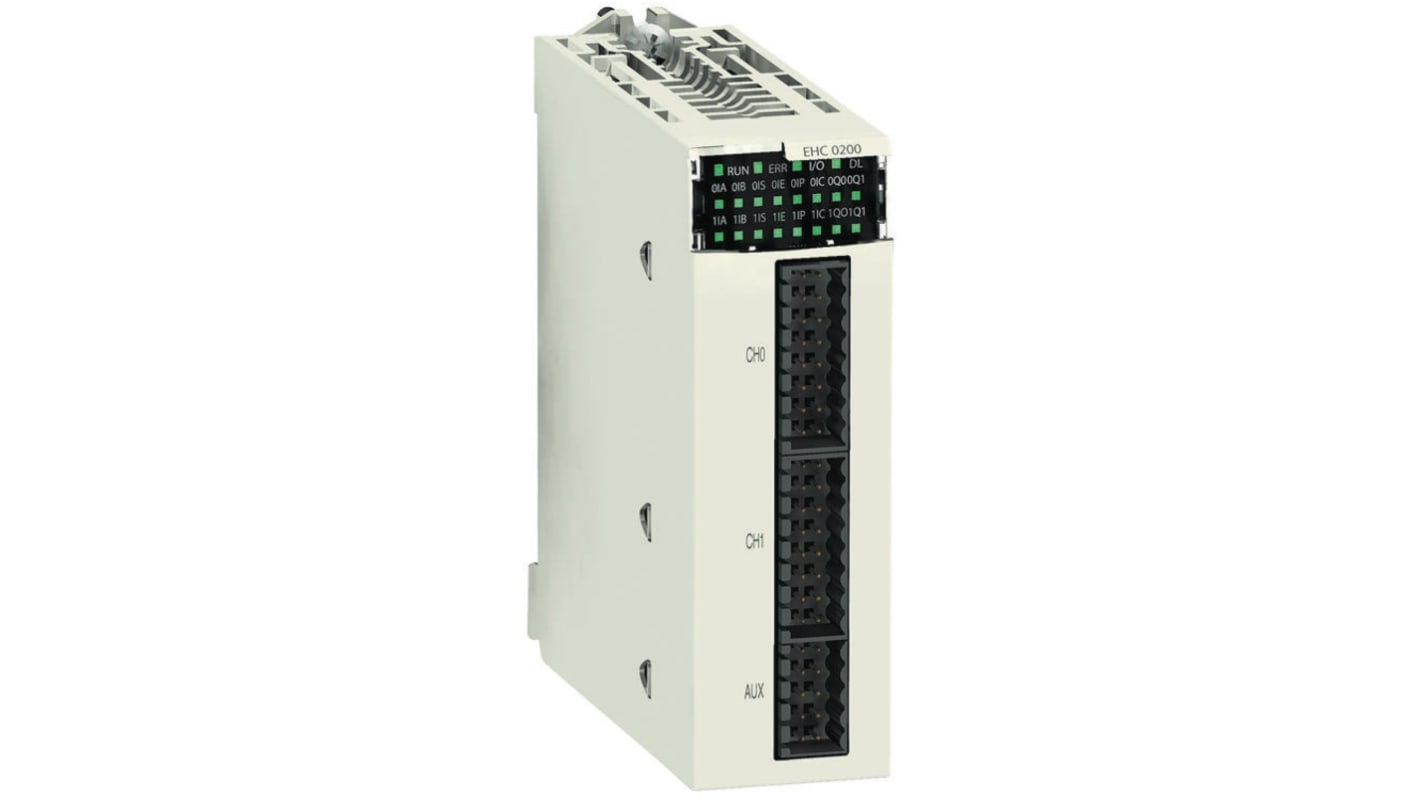 Modulo I/O PLC Schneider Electric BMXEHC0200 per Modicon M340, conteggio impulsi e gestione encoder incrementali.