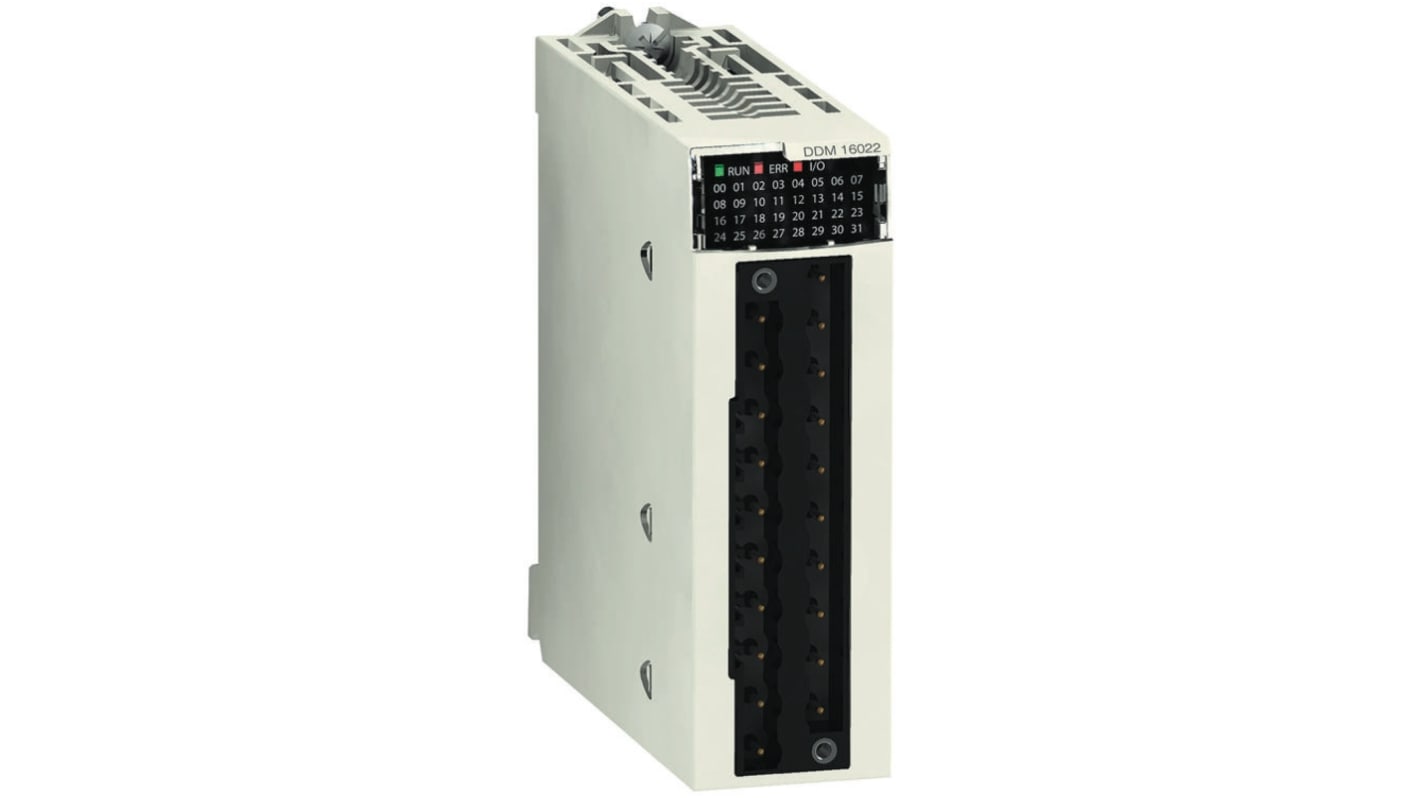 Modulo I/O discreto Schneider Electric BMXDDM16022 per PLC M340, 8 ingressi e 8 uscite digitali, montaggio su morsettiera 20 vie.