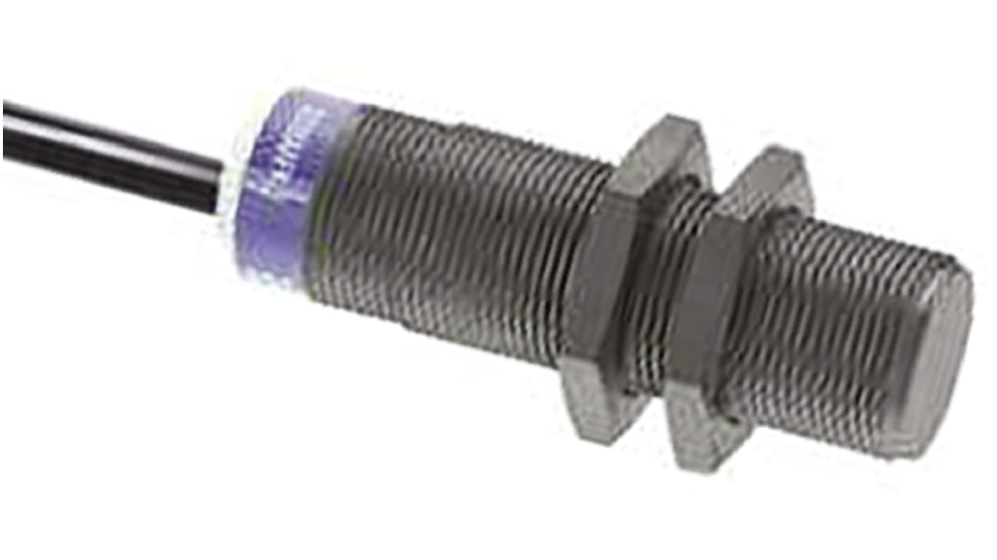 Sensore di prossimità cilindrico NPN Telemecanique Sensors XS218AANAL2, M18, rilevamento 12 mm, IP69K, alimentazione 12-48 V c.c.
