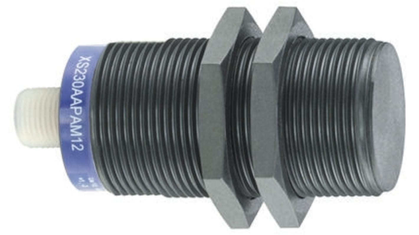 Sensore di prossimità cilindrico Telemecanique Sensors XS230AAMAU20, M30, rilevamento 22 mm, IP69K, tensione 20-264 V.