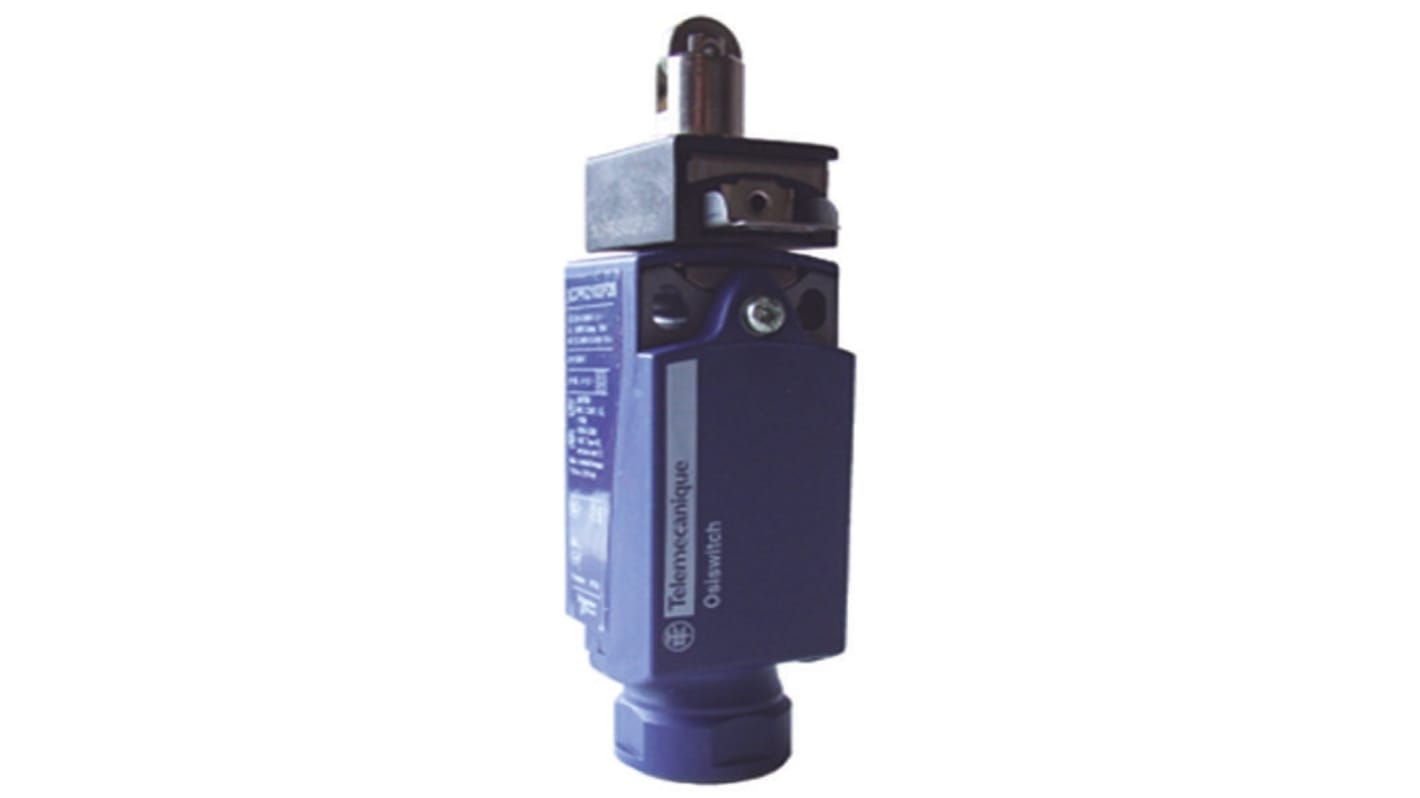 Interruttore di fine corsa Telemecanique Sensors XCPR2102P20, stantuffo NO/NC, protezione IP66/IP67, dimensioni 65x31x30mm.
