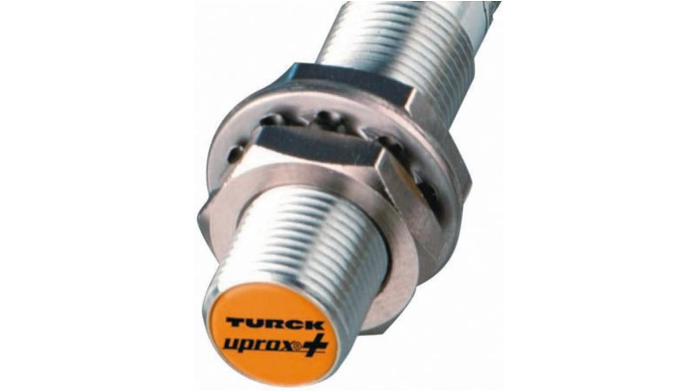 Sensore di prossimità cilindrico PNP M12 Turck BI4U-M12-AP6X, induttivo, 4 mm di rilevamento, IP68, -30/+85 °C.