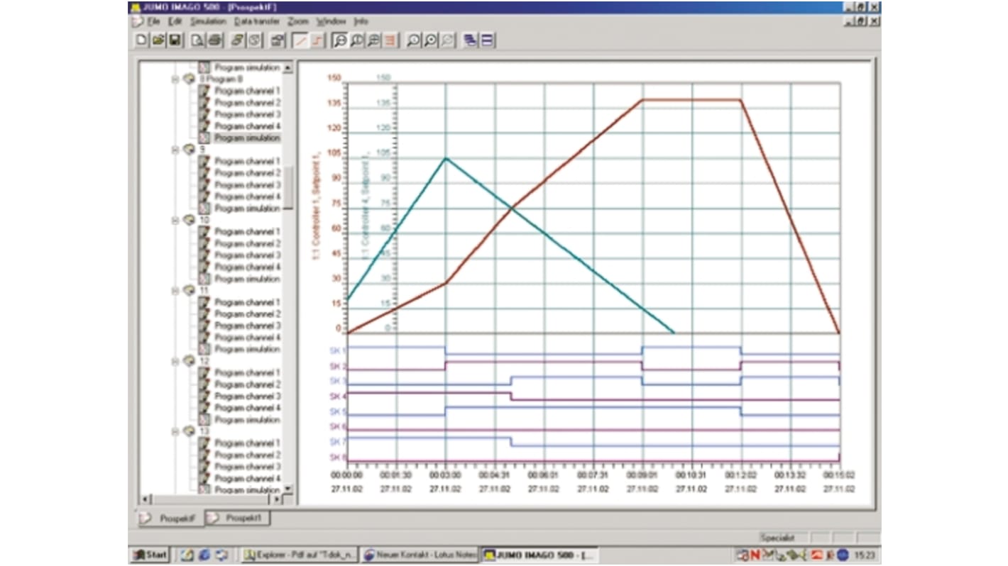 Jumo Setup/ProgEdit/Startup IMAGO500, controller multicanale per temperatura, display 5", compatibile con serie DICON 400 e 401.