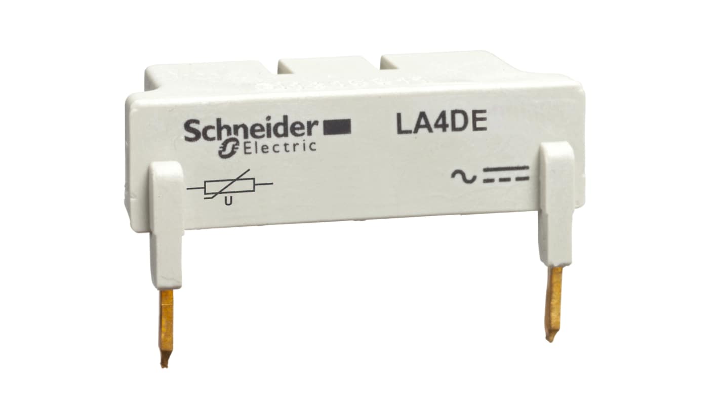 Varistore Schneider Electric LA4DE3E per contattori Serie LC, modulo anti-interferenze per montaggio su interruttori LC1D e LP1.