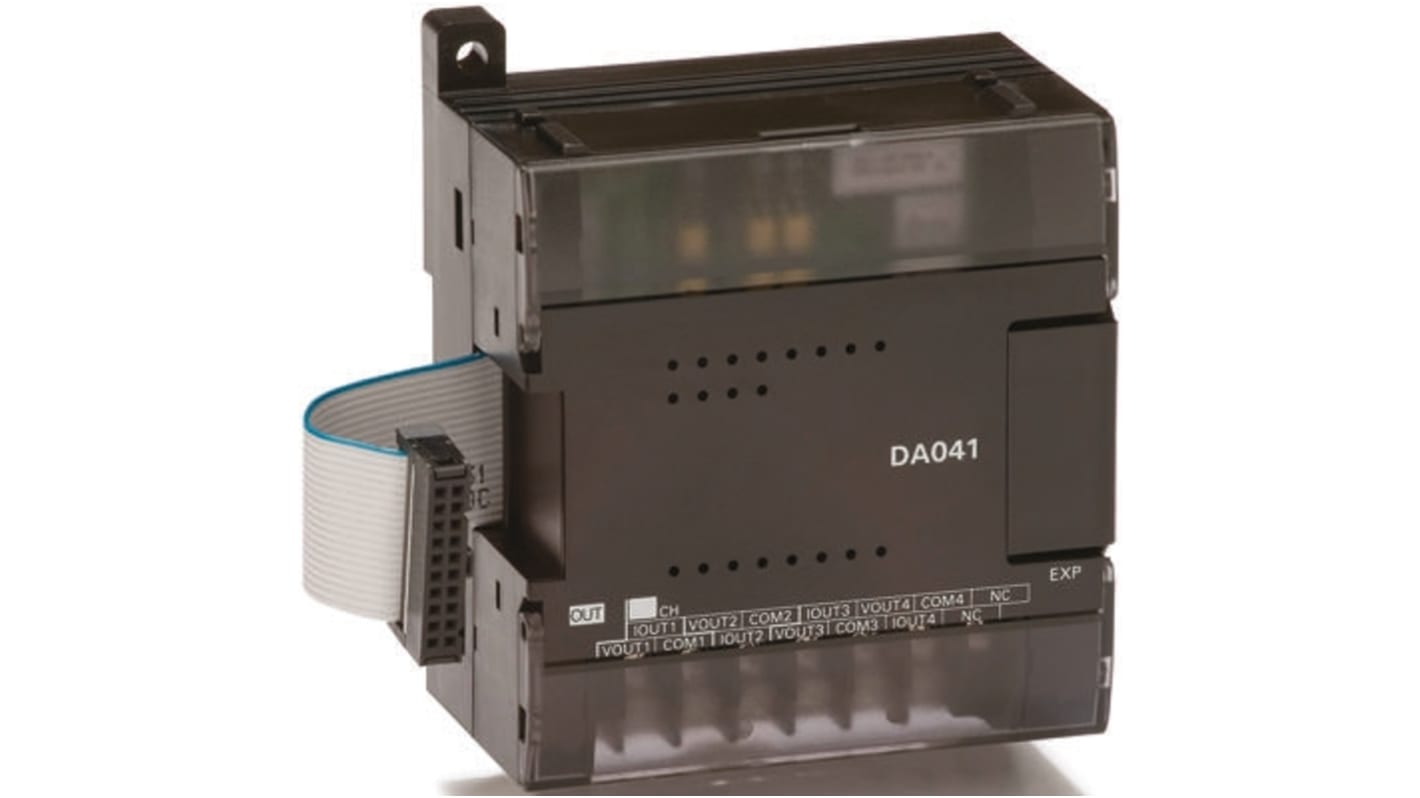 Modulo di espansione Omron CP1W-DA041 per PLC Serie SYSMAC CJ, 4 uscite analogiche, dimensioni 100 x 86 x 50 mm.