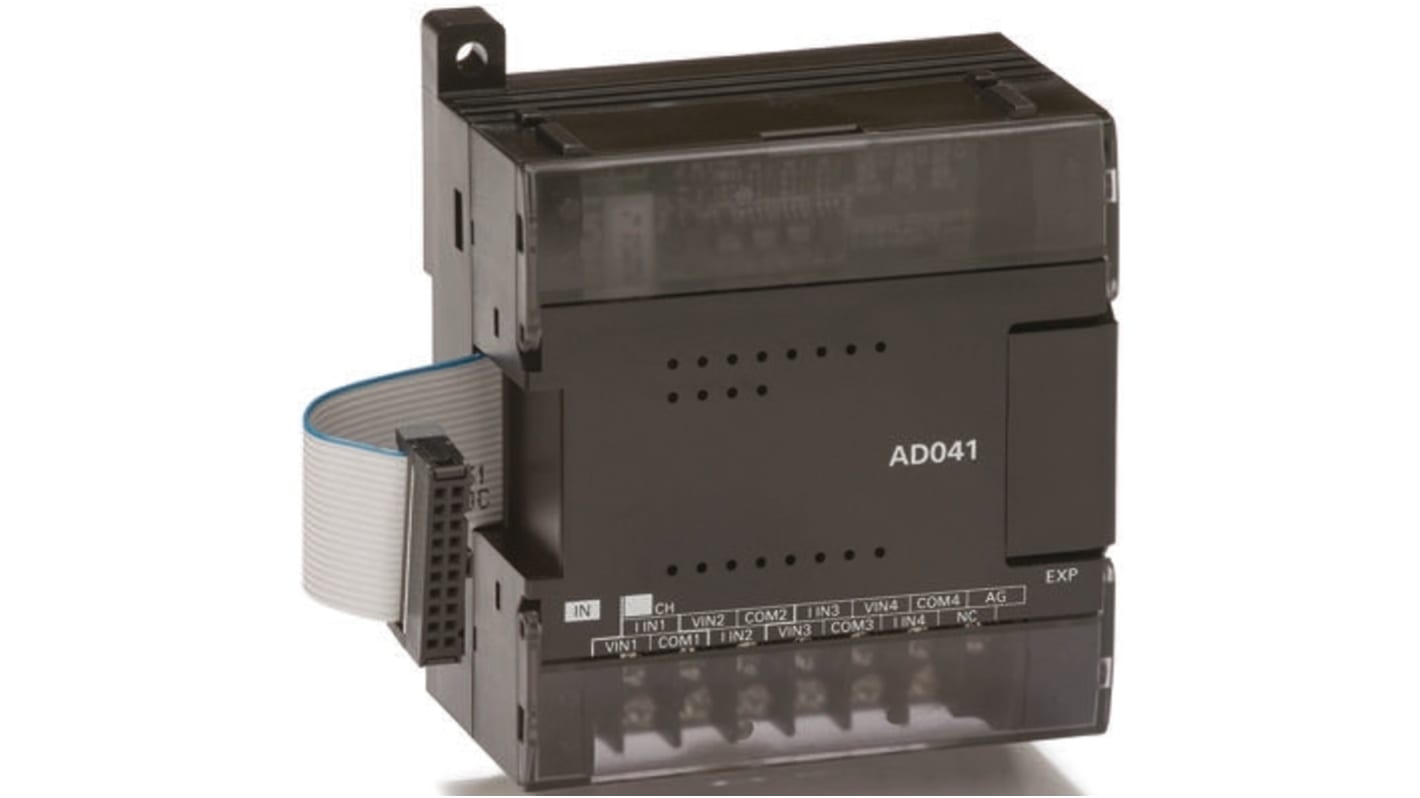 Modulo di espansione analogico Omron CP1W-AD041 per PLC, 4 ingressi, dimensioni 90 x 86 x 50 mm, compatibile con serie CP1L.