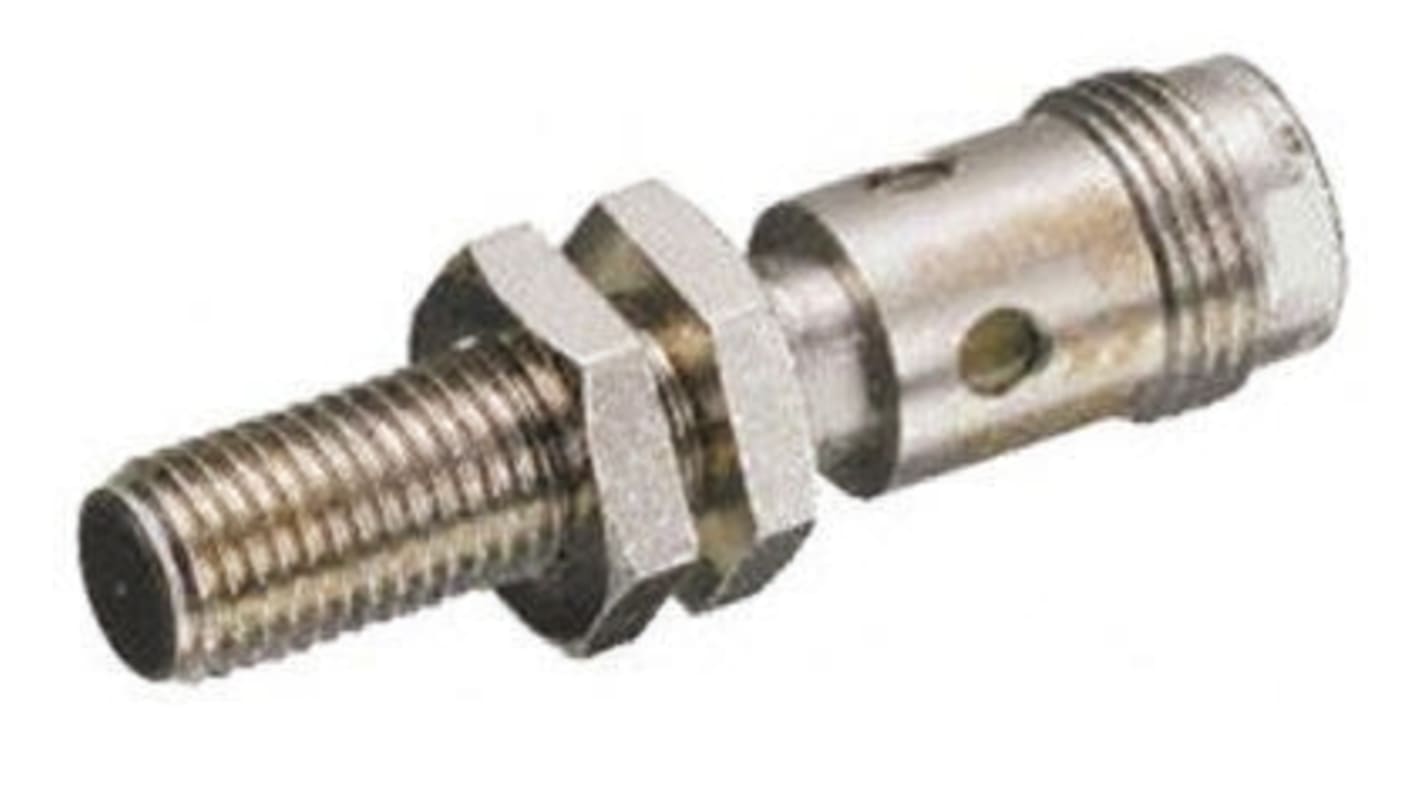 Sensore di prossimità cilindrico NPN M12 Omron E2AS12KS04M1C1, rilevamento 4 mm, corpo in acciaio inox, IP67.