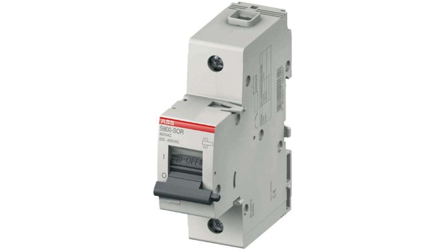 ABB S800-SOR400, attivazione shunt per serie S800, montaggio su guida DIN, tensione nominale 220-400V.