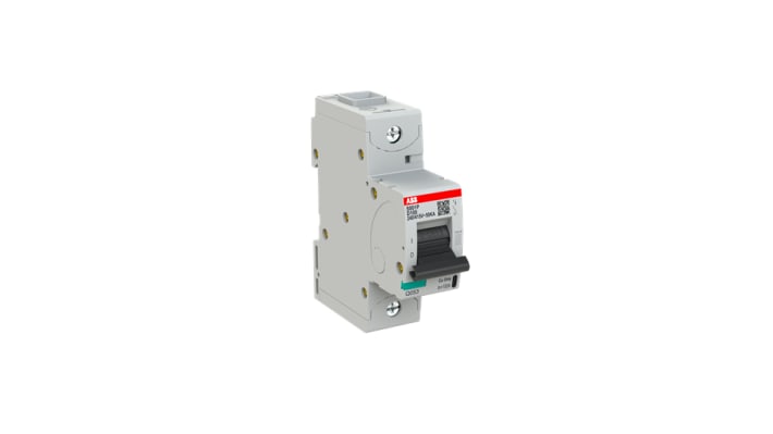 Interruttore magnetotermico ABB 1P 100A, Tipo D, montaggio su guida DIN, dimensioni 27x95x88.5 mm, per circuiti ad alta capacità.