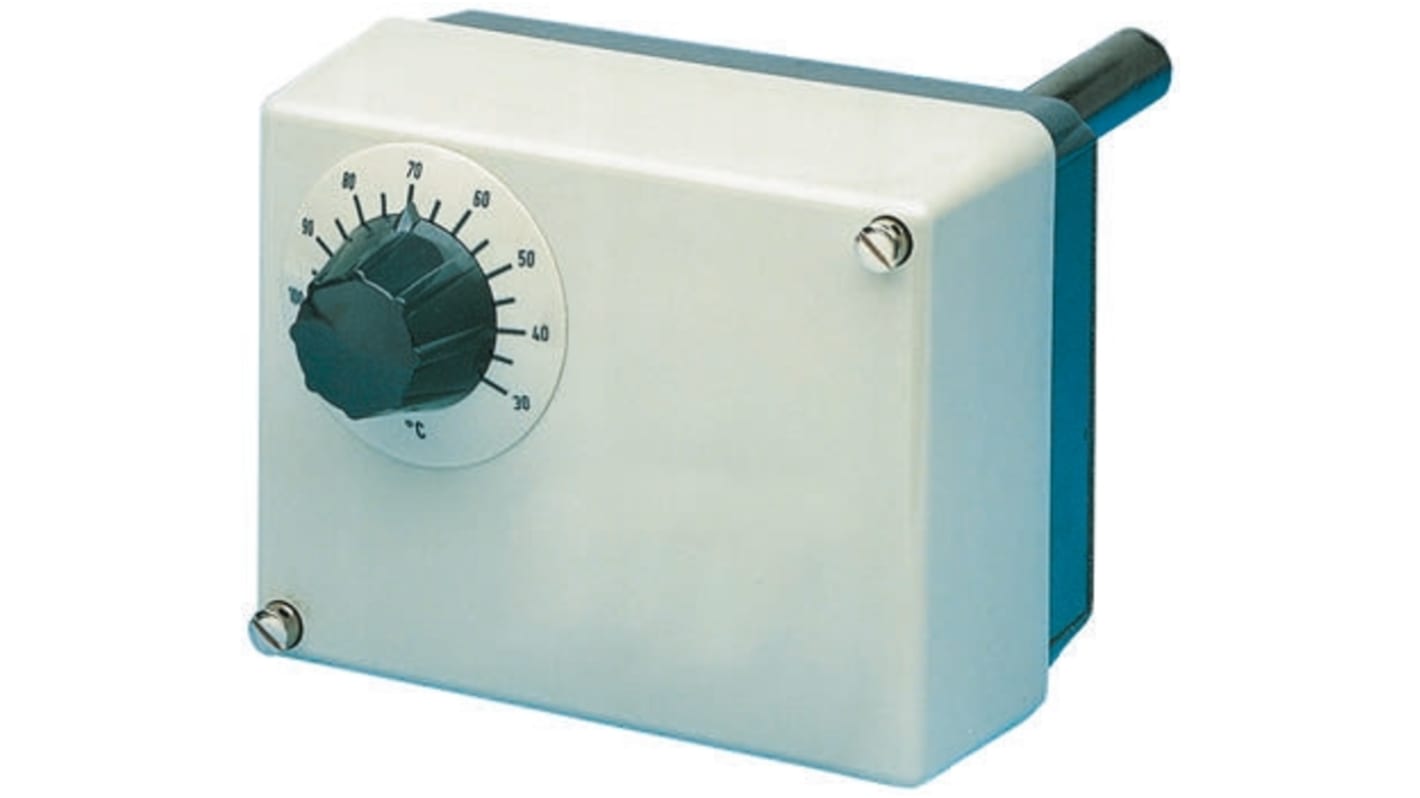 Jumo Termostato Capillare NO/NC, controllo termico, temperatura 20-120°C, montaggio superficiale, grado di protezione IP54.