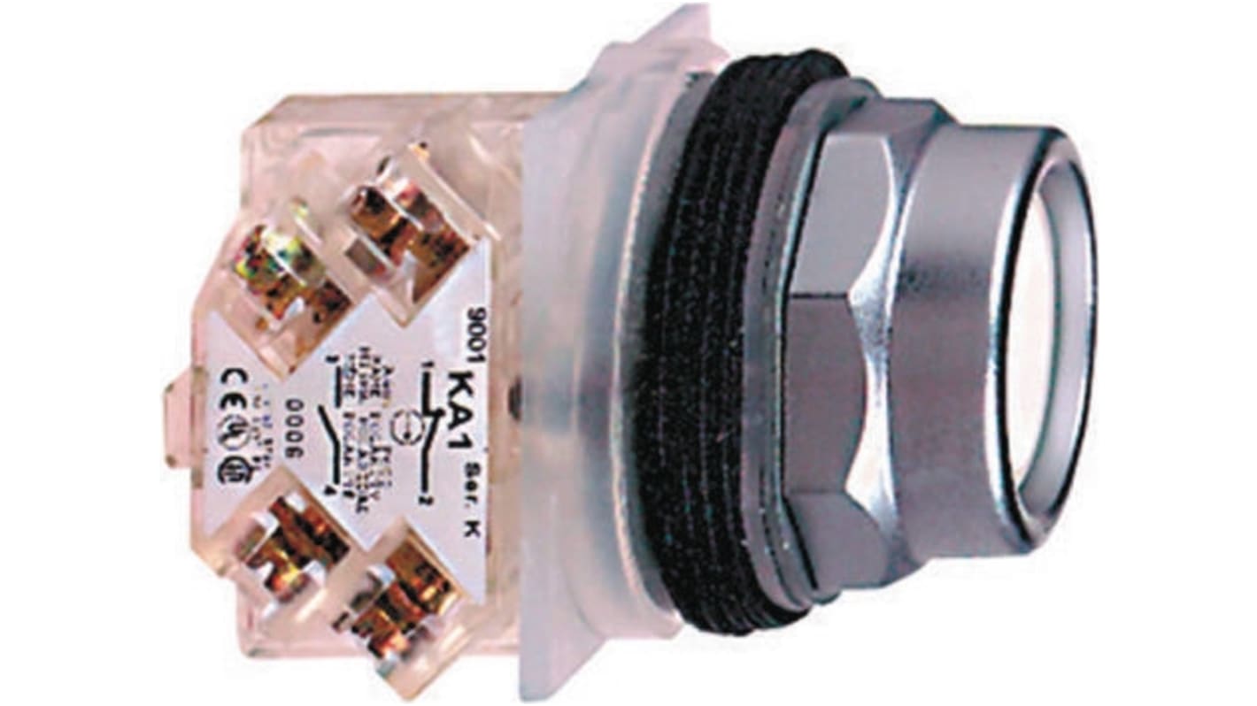 Pulsante Schneider Electric 9001KR2UH13, 1CO, IP66, meccanismo a molla, kit con 7 cappucci colorati.