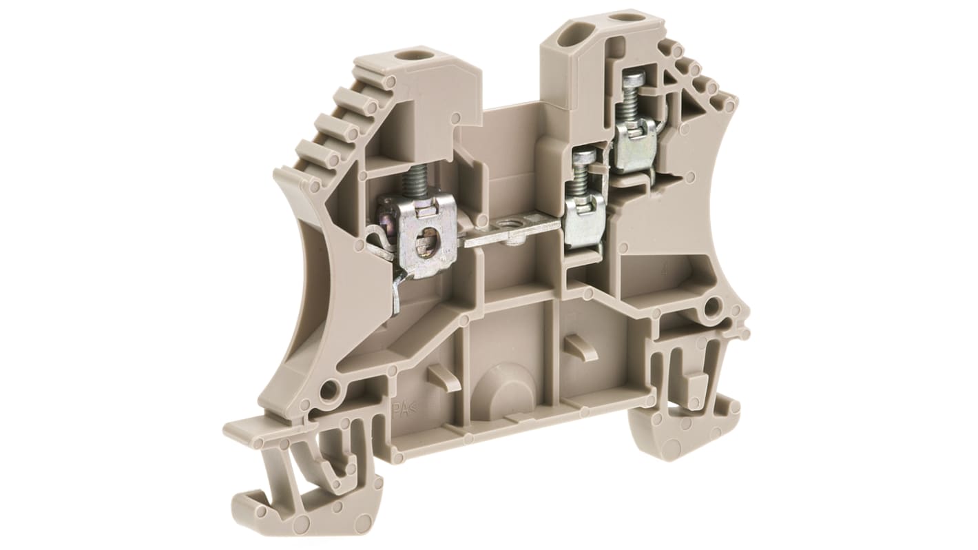 Morsettiera passante Weidmüller 1024700000 - Livello Singolo, Marrone, 32A, 1 Ingresso 2 Uscite - Certificazioni CSA e UL - Montaggio su guida DIN - Protezione e sicurezza per sistemi elettrici.
