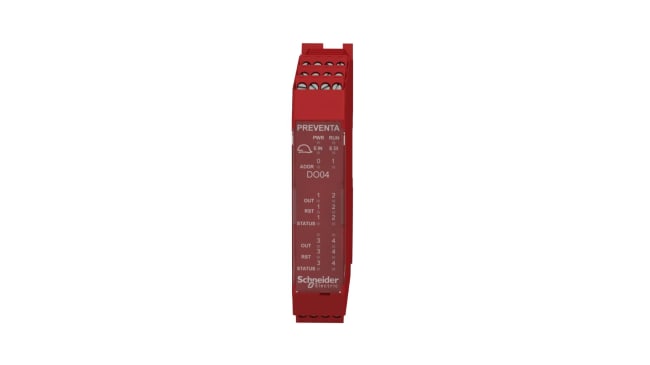 Modulo d'uscita Schneider Electric XPSMCMDO0004, 24 V c.c., 4 in, 8 out - Sicurezza avanzata e monitoraggio efficiente.