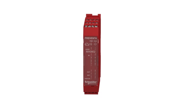 Modulo di ingresso/uscita Schneider Electric XPSMCMMX0802 per Controller di sicurezza, 8 in, 2 out, 24 V c.c. Compatto, configurabile, monitoraggio avanzato.