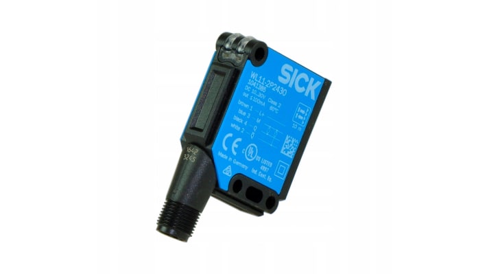 Sensore fotoelettrico rettangolare Sick WTB11-2P2461, rilevamento 30 mm a 1,1 m, uscita PNP, montaggio a pannello, grado di protezione IP66/IP67/IP69K.