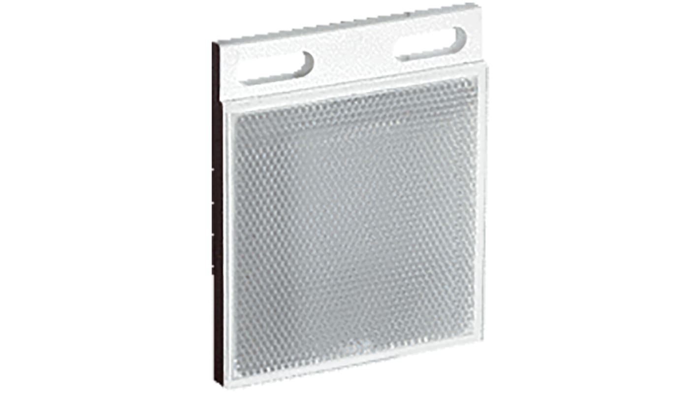 Riflettore quadrato Sick P250F per sensori retroriflettenti, progettato per ottimizzare le prestazioni e facilitare il montaggio.