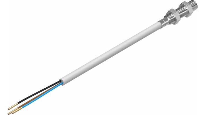 Festo SIEN-M5B-PS-K-L, sensore di prossimità induttivo PNP M5, rilevamento 0.8 mm, IP67, -25/+70 °C, montaggio a filo.