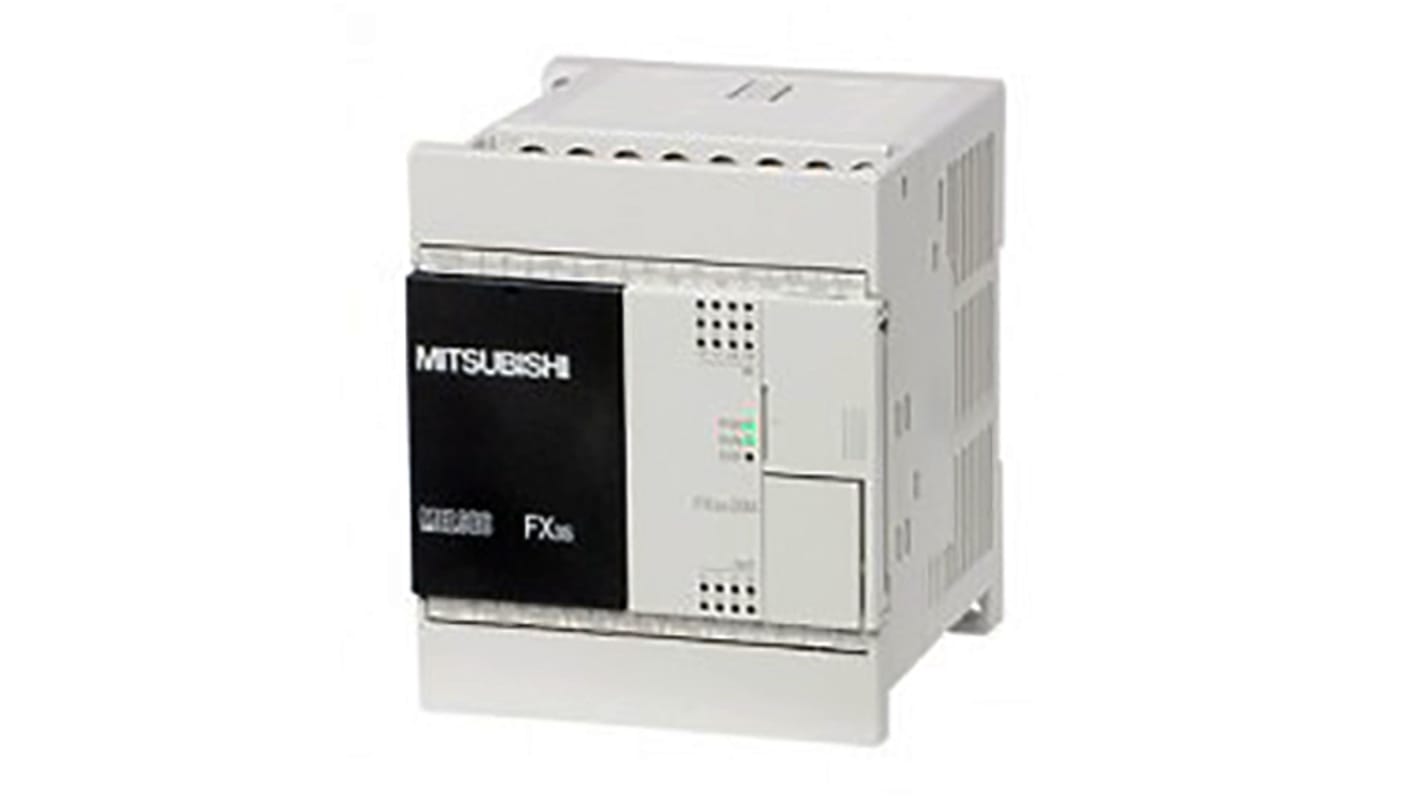 CPU PLC Mitsubishi Electric FX3S-20MT/DSS, 12 ingressi, 8 uscite, montaggio su guida DIN, dimensioni 75 x 90 x 49 mm.