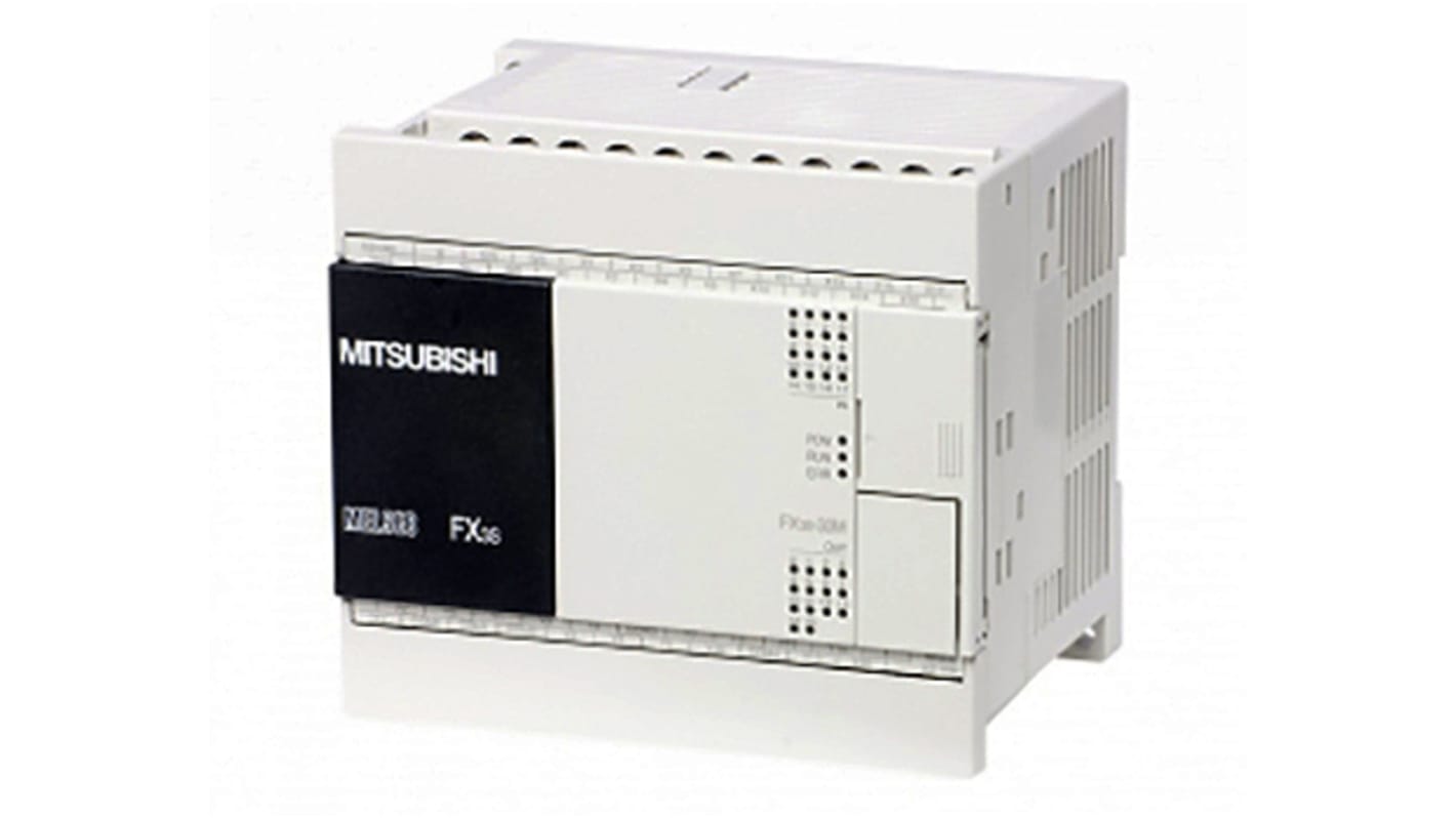 Mitsubishi Electric FX3S-30MT/ES-2AD, CPU PLC con 16 ingressi, 14 uscite, montaggio su guida DIN, dimensioni 100 x 90 x 75 mm.