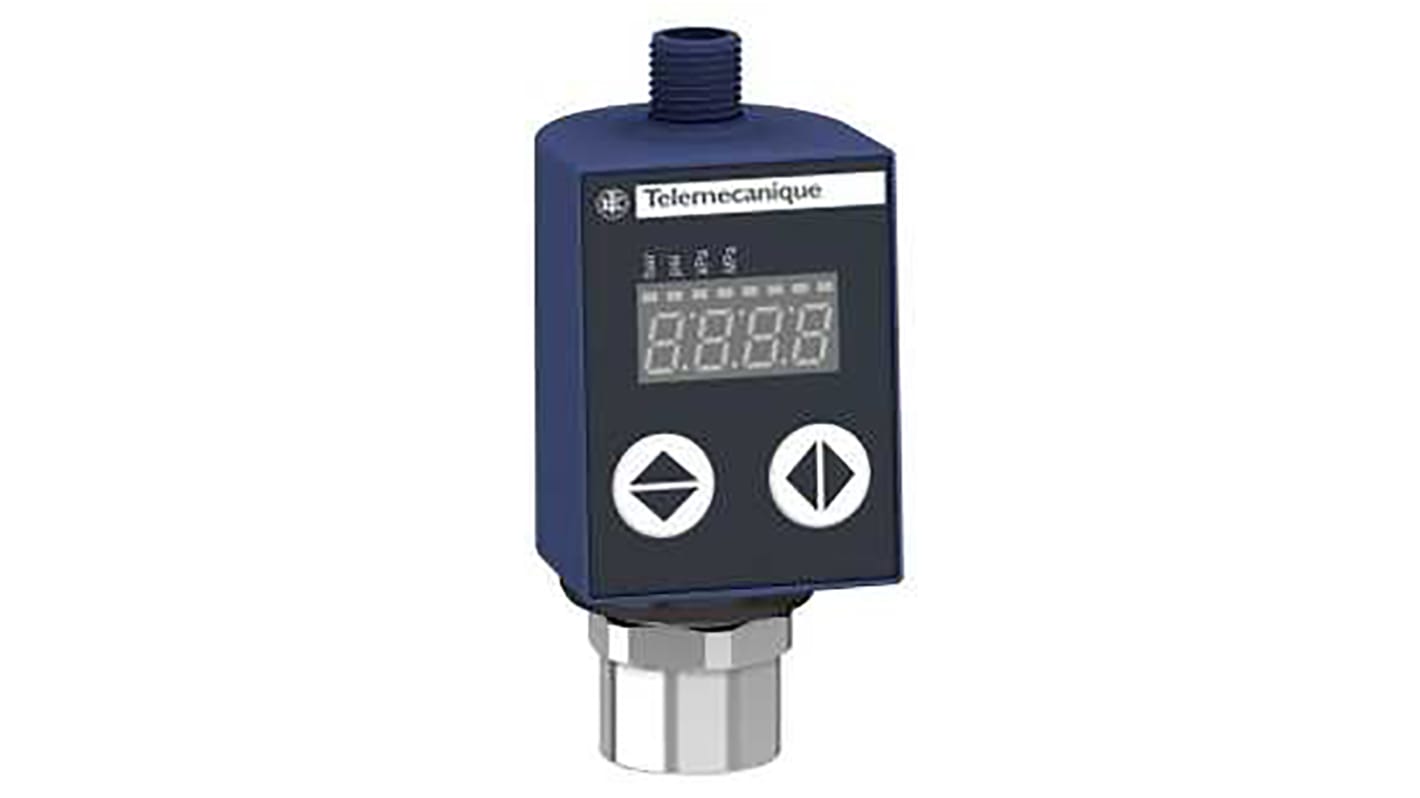 Sensore di pressione Telemecanique Sensors XMLR001G0T25, max 1bar, uscita 4-20 mA, montaggio verticale, IP65/IP67.