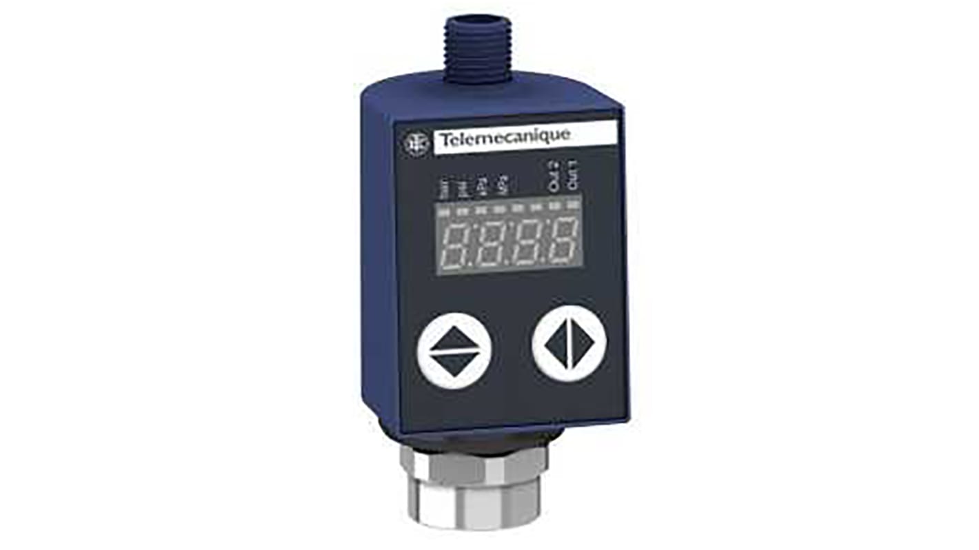Pressostato differenziale Telemecanique Sensors XMLR100M2P05, max 100 bar, min 5 bar, montaggio verticale, IP65/IP67.