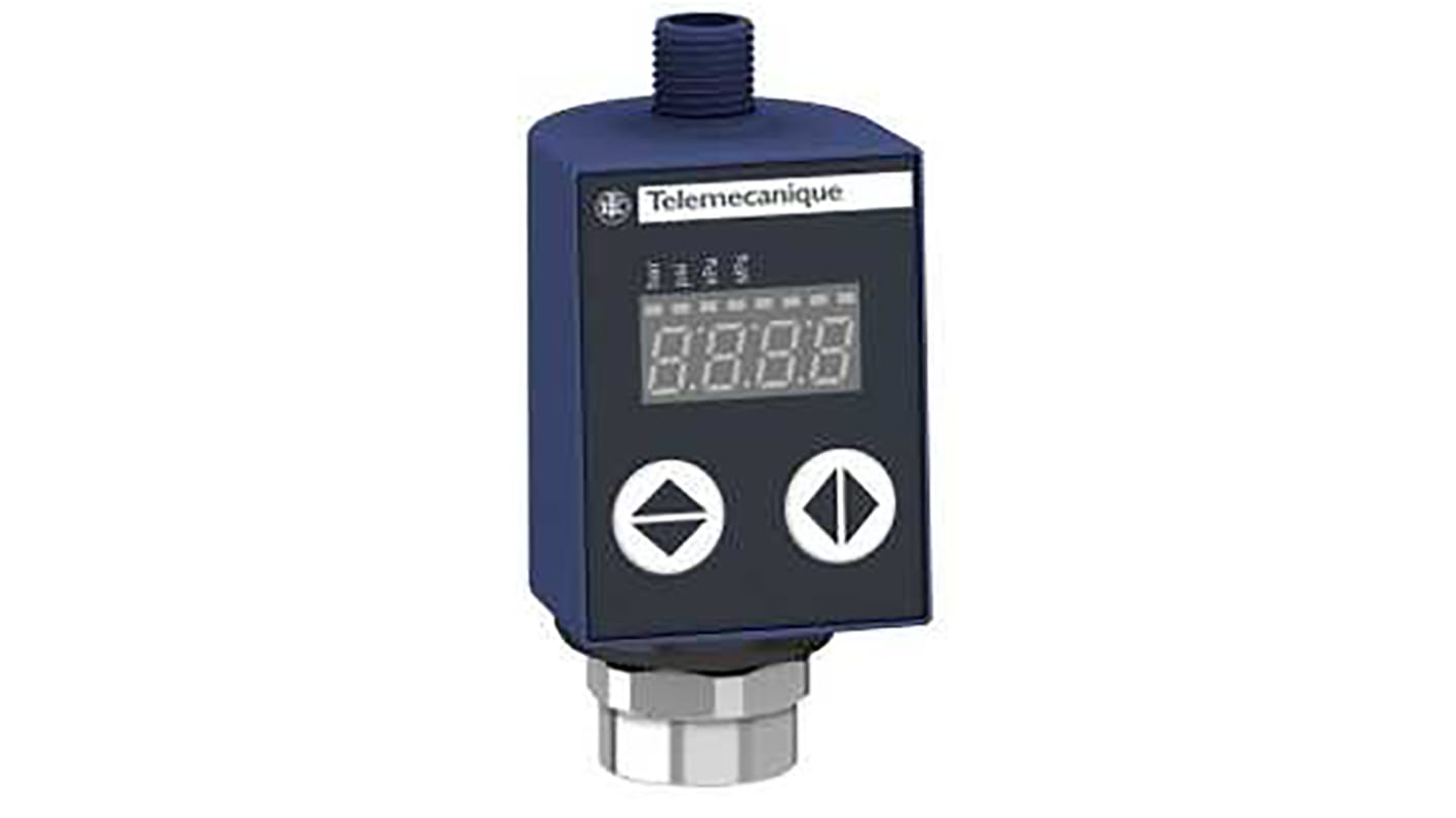 Sensore di pressione Telemecanique Sensors XMLR400M0T25, max 400 bar, uscita 4-20 mA, corpo in acciaio inox, IP65/IP67.