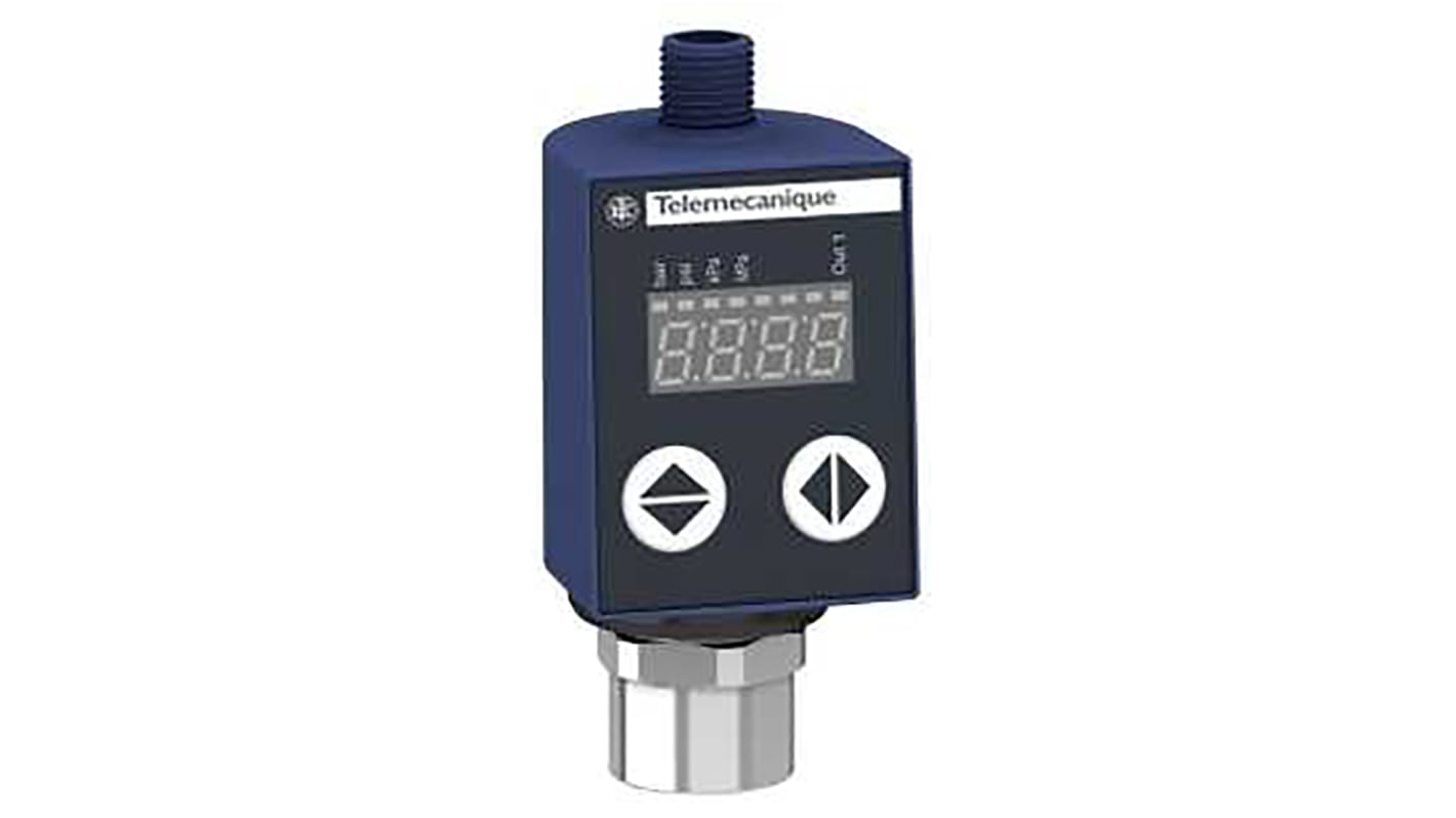 Pressostato differenziale Telemecanique Sensors XMLRM01G1P75, -0.08 bar, uscita PNP, montaggio verticale, IP65/IP67.