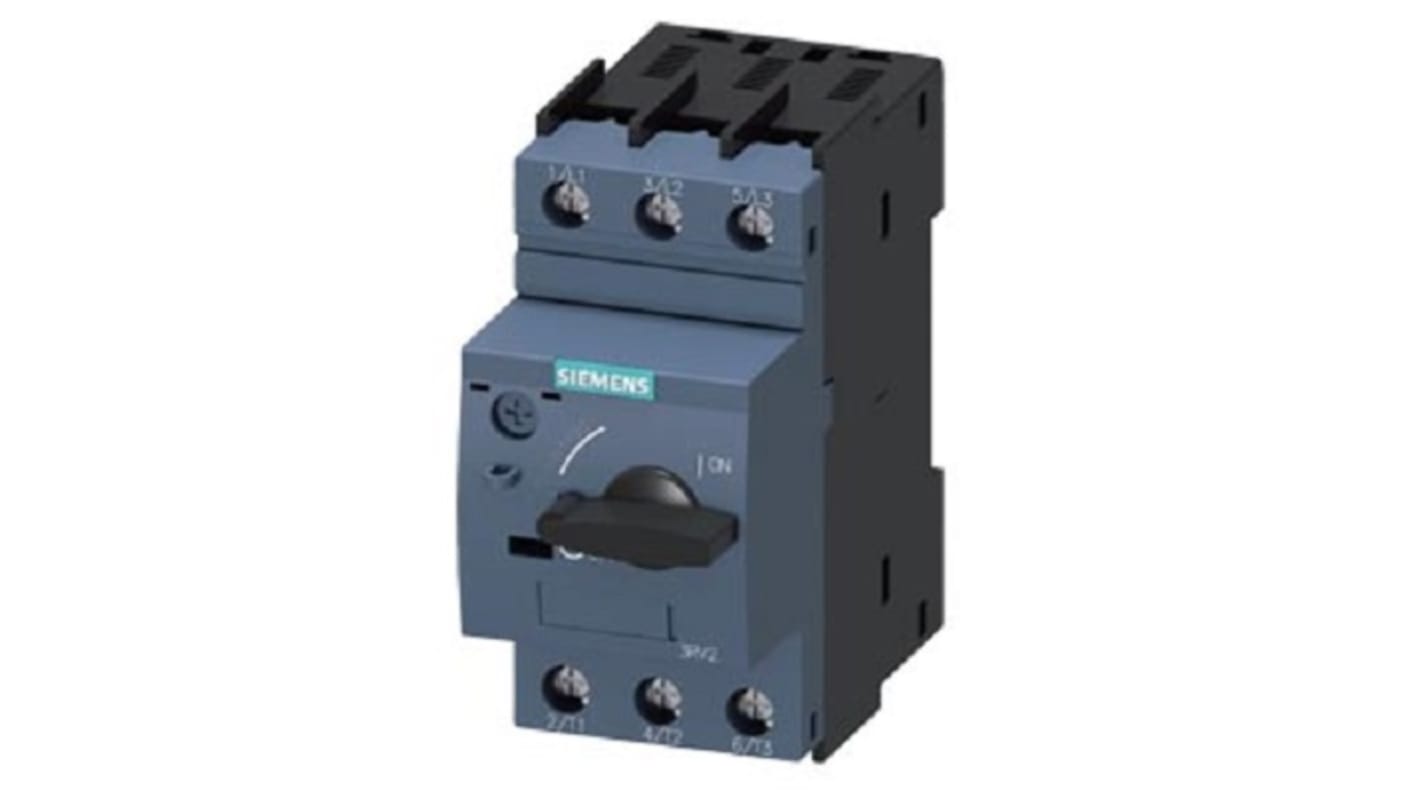 Interruttore automatico Siemens 3RV2021-1KA10 per protezione motori 9-12,5A - Serie 3RV2. Resistenza picco 6kV, installazione su guida DIN.