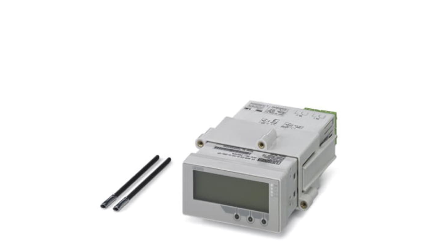 Phoenix Contact 2907064, indicatore di processo multifunzionale con display LCD, ingressi universali e relè. Dimensioni 45x92x16.7 mm.