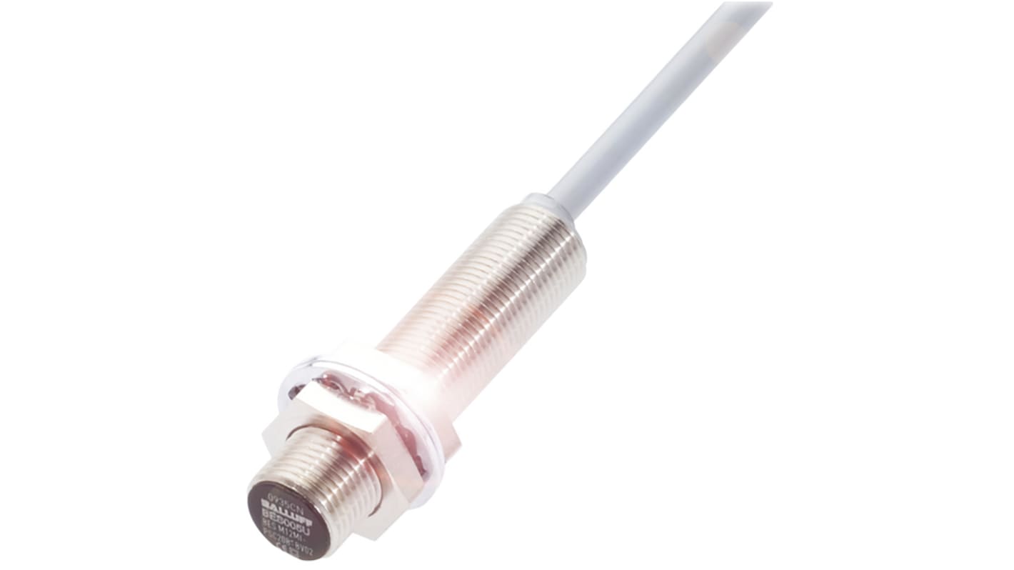 BALLUFF BES M12MI-NSC40B-BV05, sensore di prossimità induttivo NPN cilindrico M12, rilevamento 4 mm, IP68, montaggio a filo.