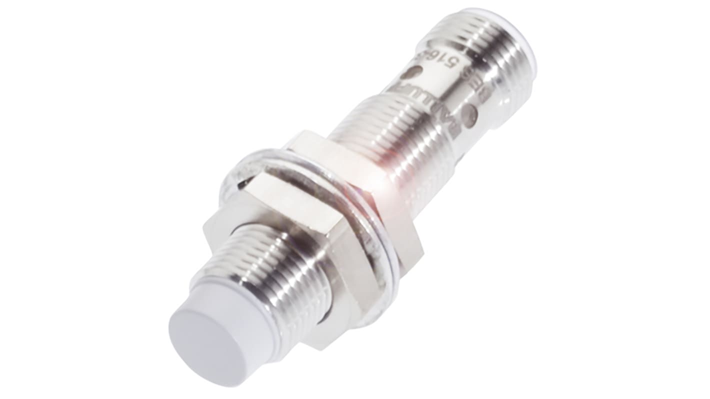 Sensore di prossimità cilindrico BALLUFF BES 516-356-E5-C-S4, PNP, M12, rilevamento 4 mm, IP68, -25/+70 °C.