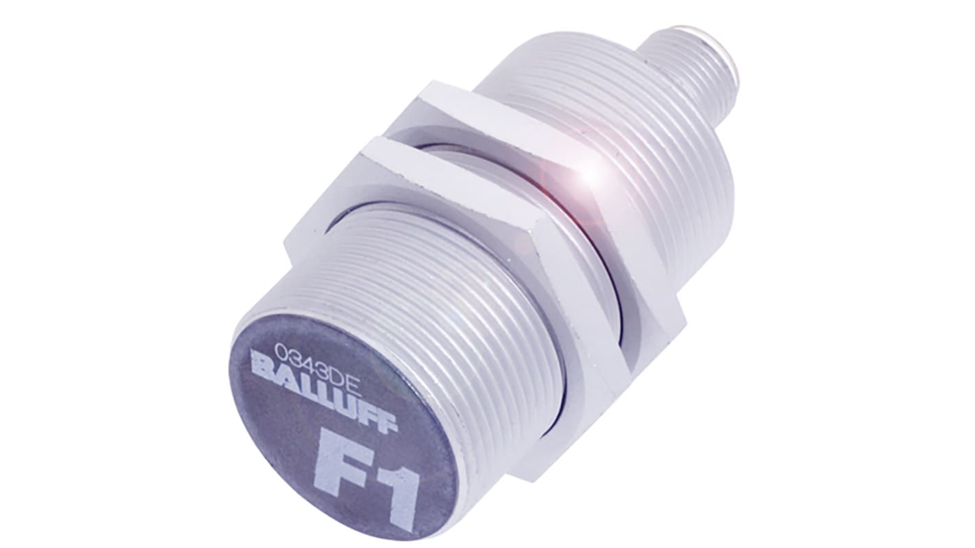 Sensore di prossimità cilindrico BALLUFF BES M30ML-PSC10A-S04G-W, PNP, rilevamento 10 mm, IP67, connettore M12 a 4 pin.